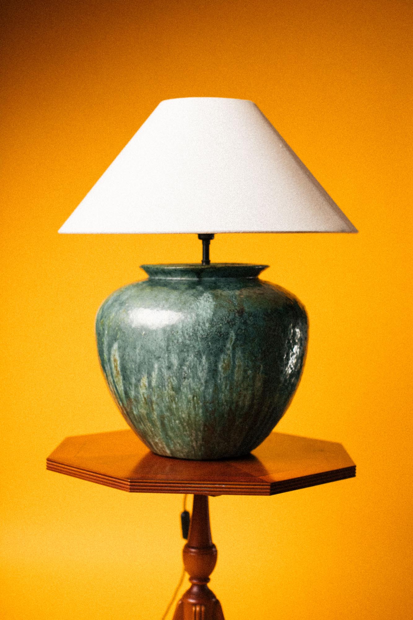 Mineral Teal Glazed Ceramic Table Lamp