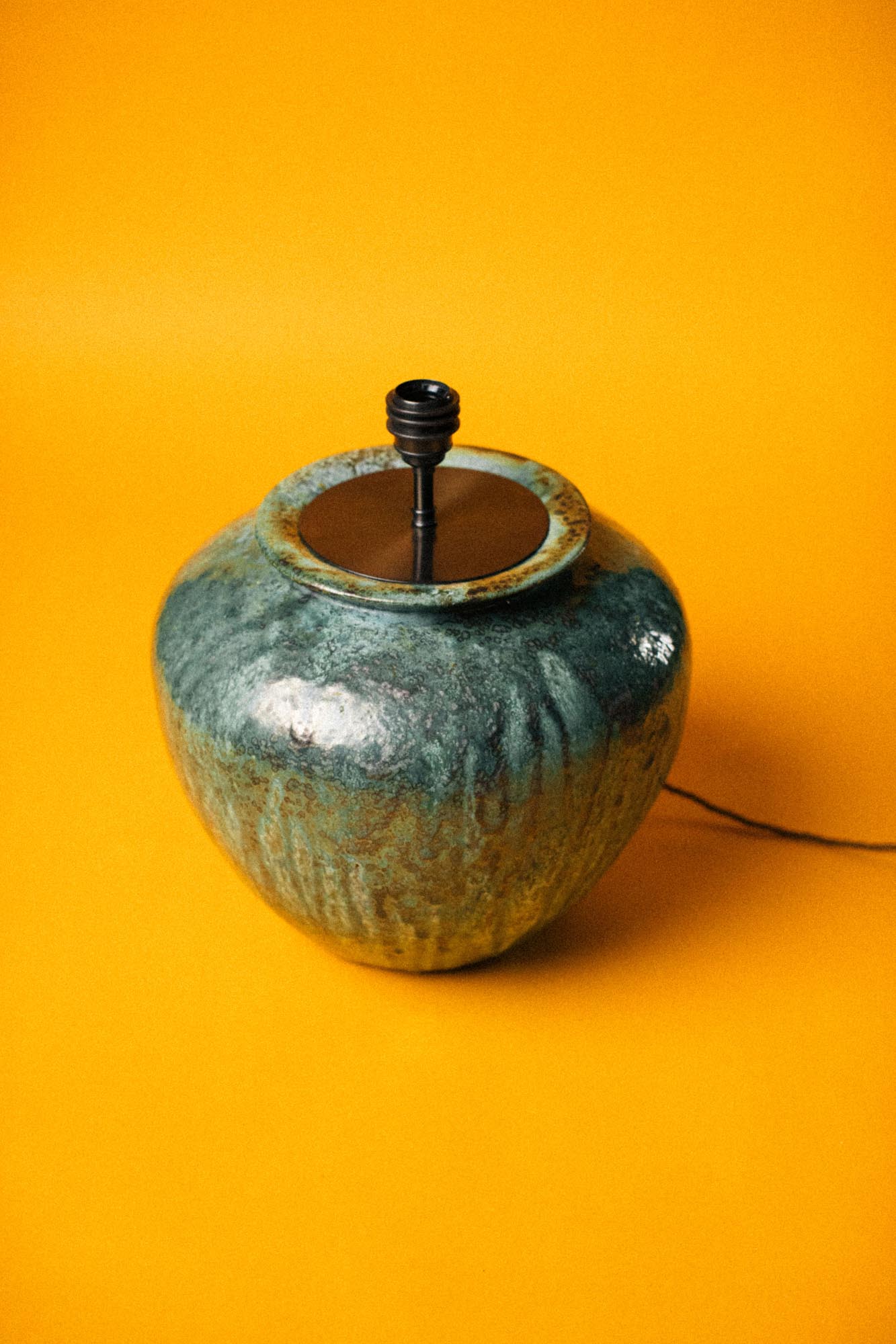 Mineral Teal Glazed Ceramic Table Lamp