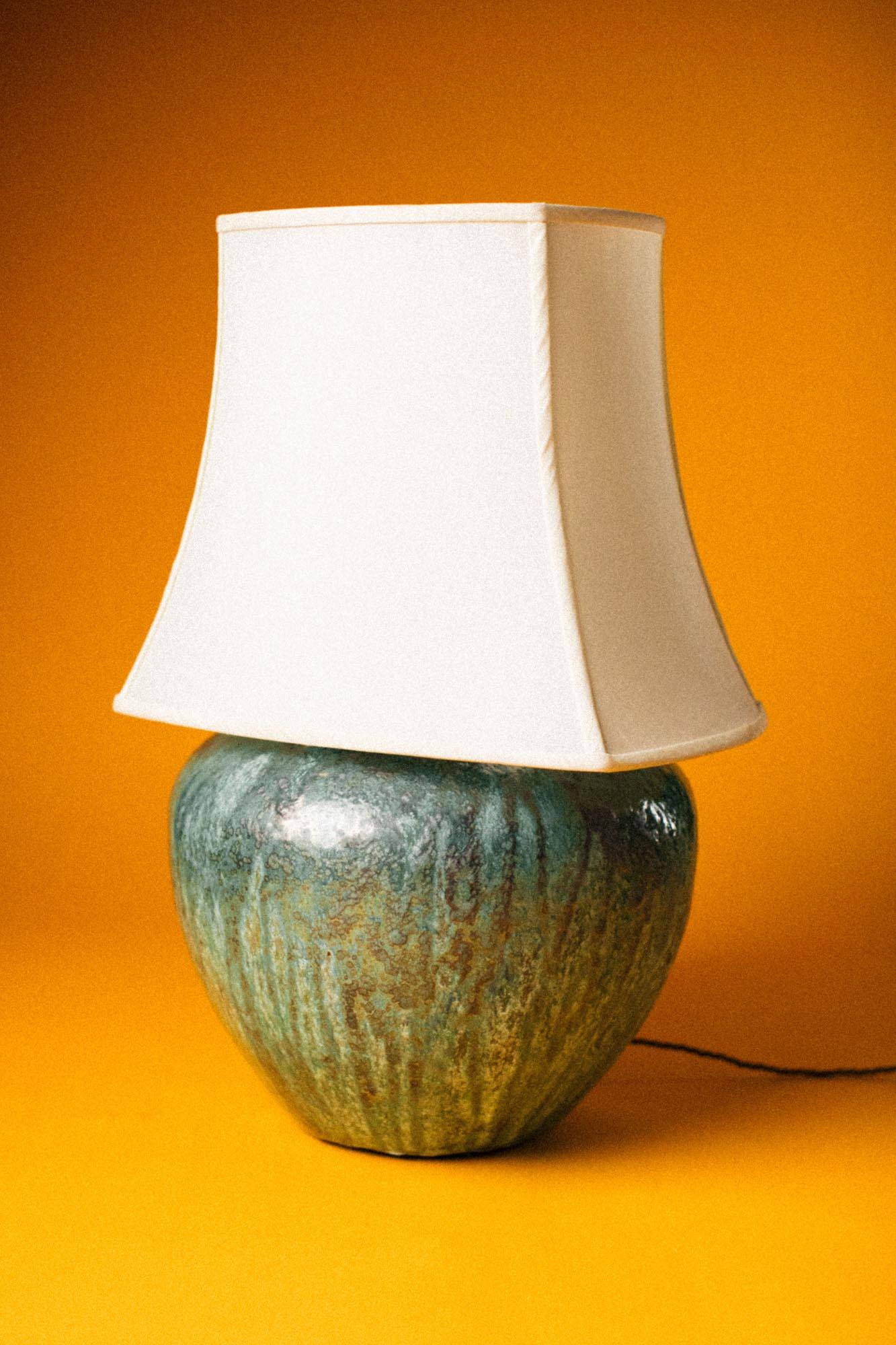 Mineral Teal Glazed Ceramic Table Lamp