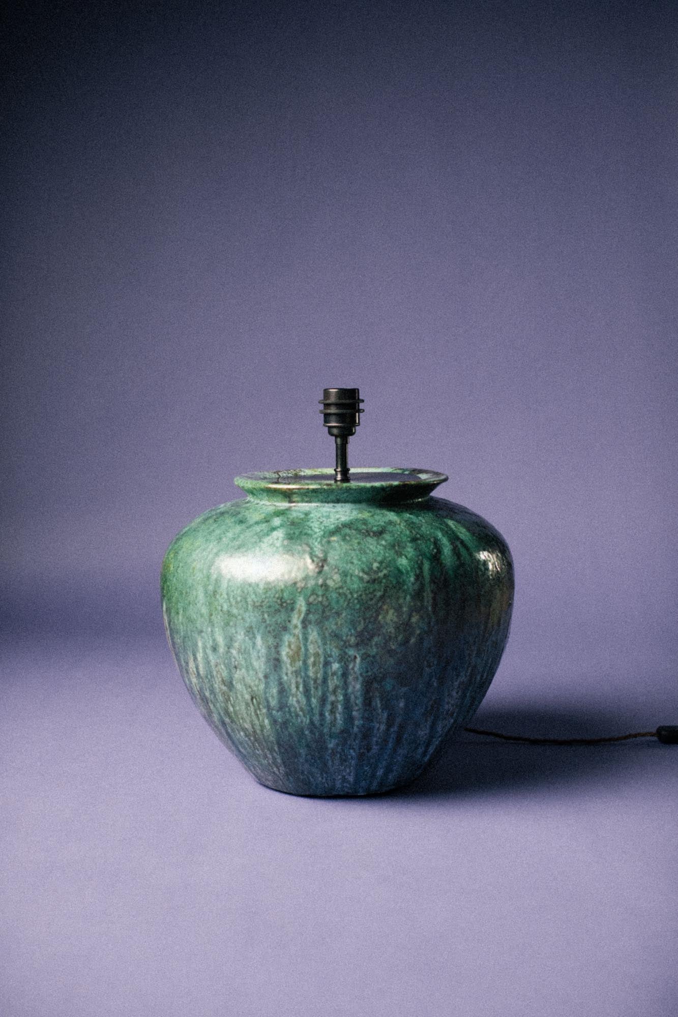 Mineral Teal Glazed Ceramic Table Lamp