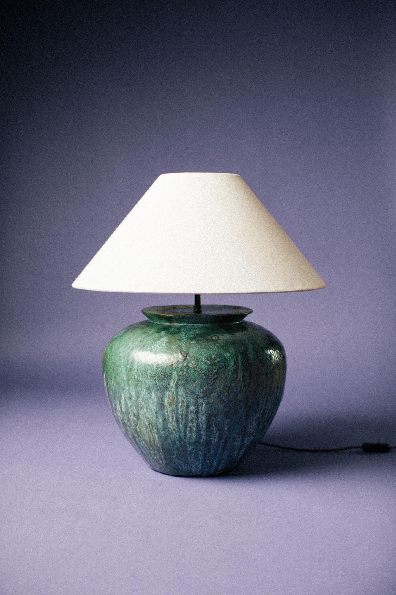 Mineral Teal Glazed Ceramic Table Lamp