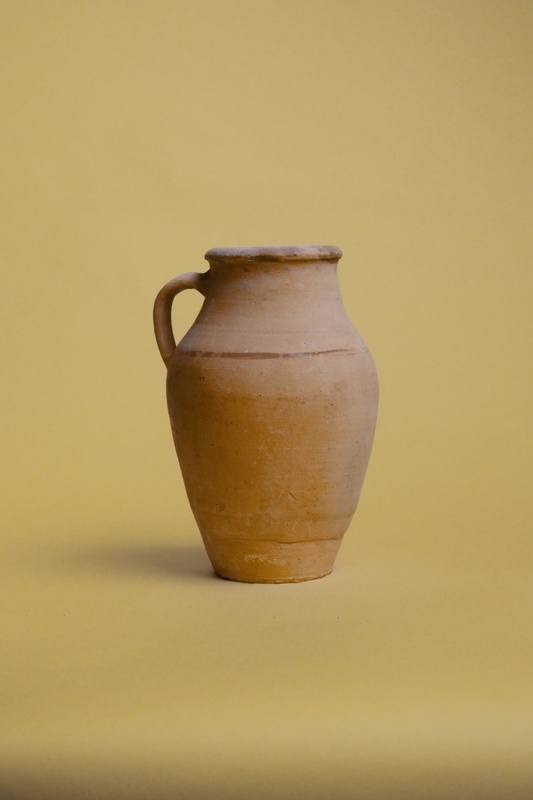 Golden Sand-Hued Single-Handle Clay Pitcher