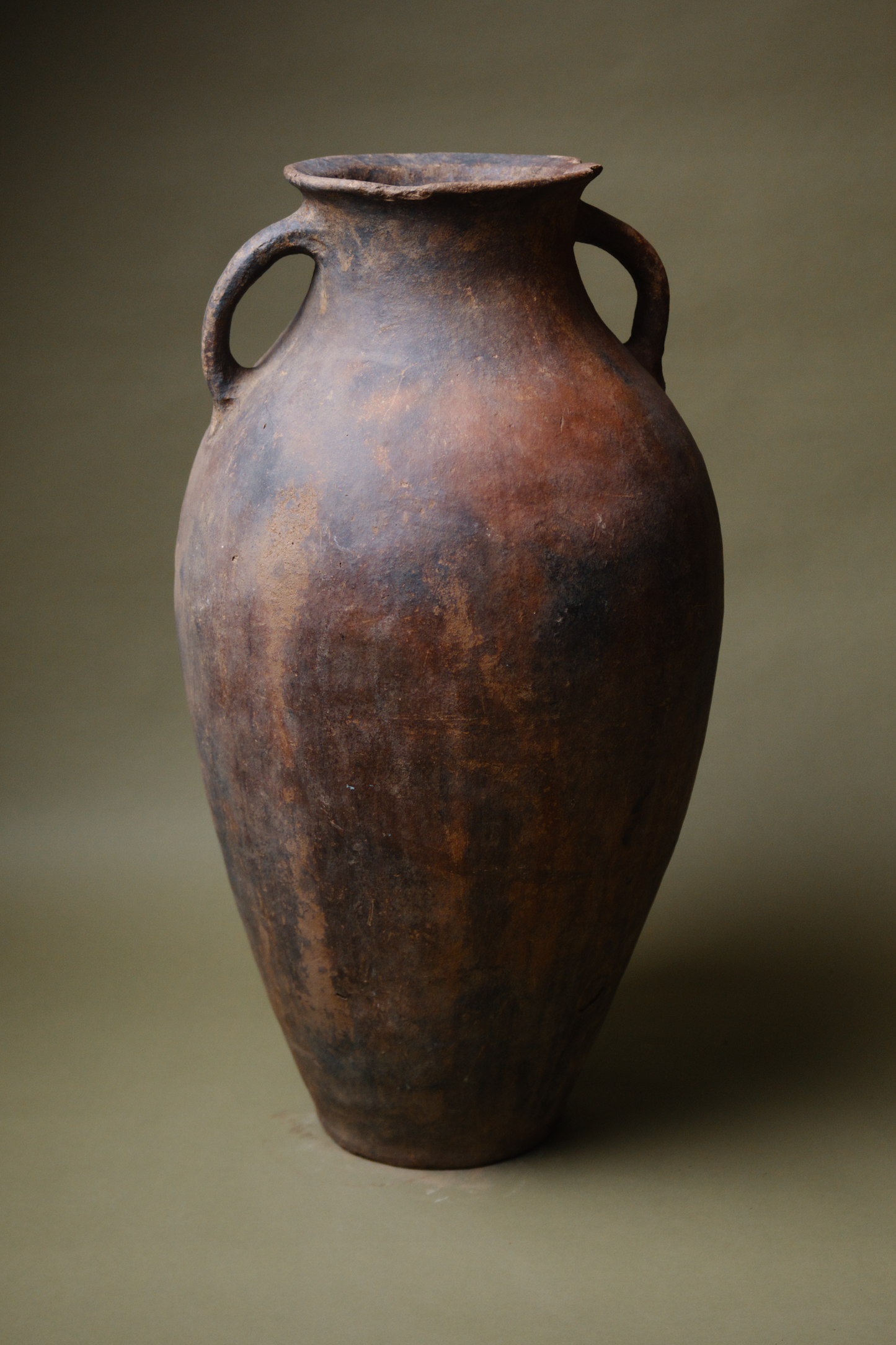 Rugged Earthenware Storage Amphora