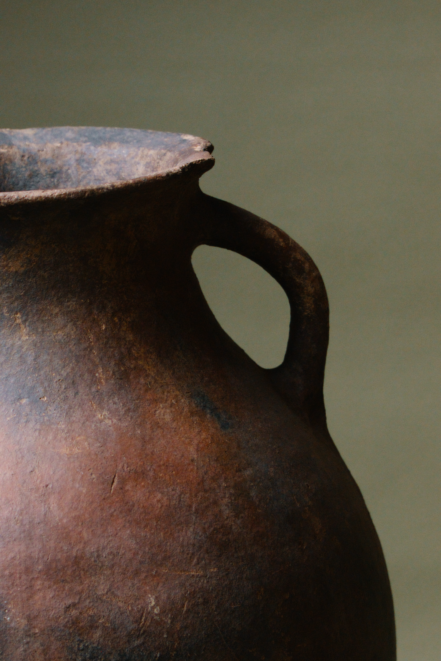 Rugged Earthenware Storage Amphora