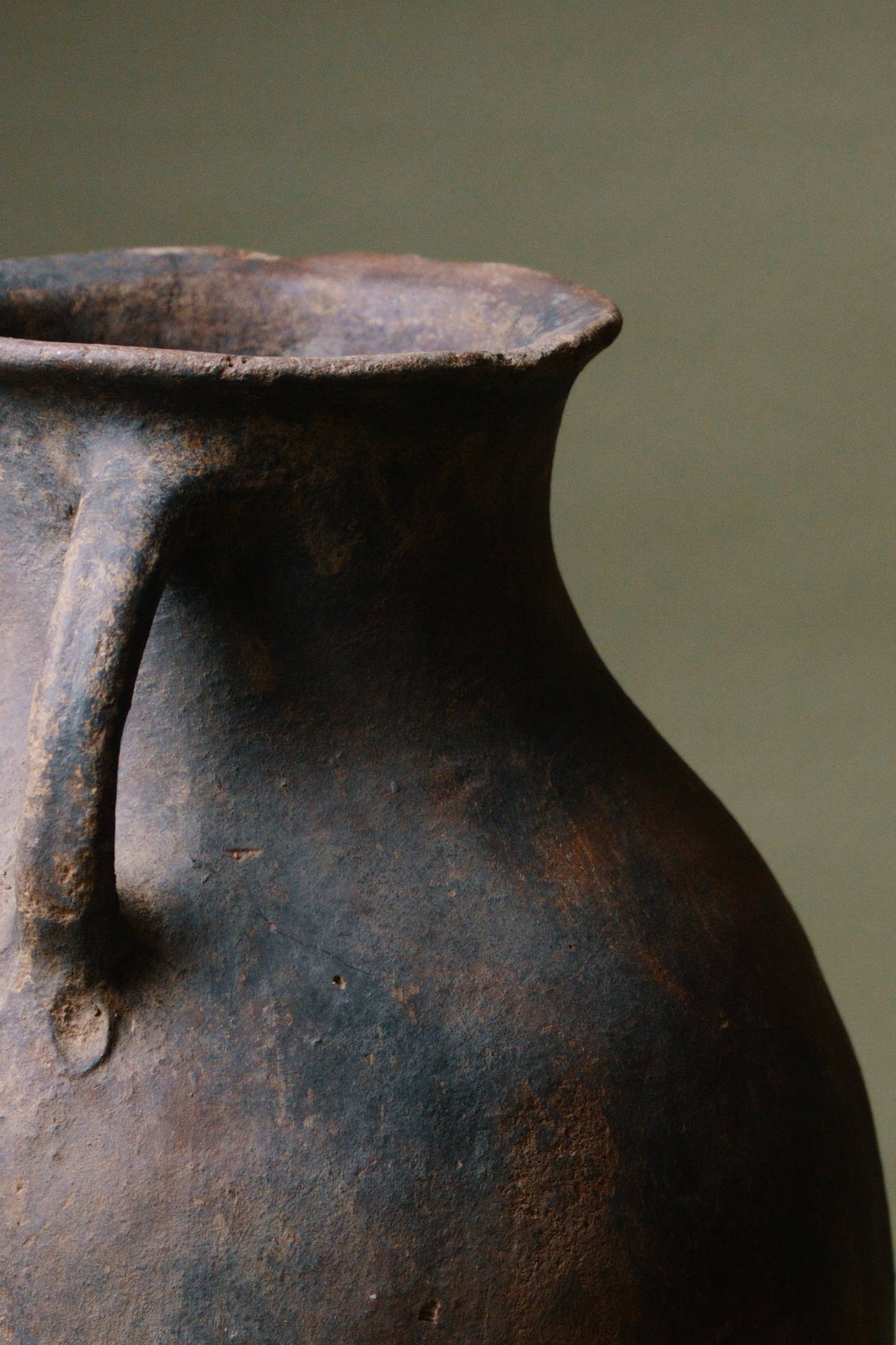 Rugged Earthenware Storage Amphora