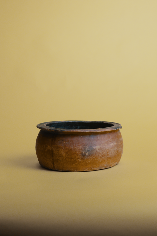 Vintage Anatolian Clay Serving Bowl