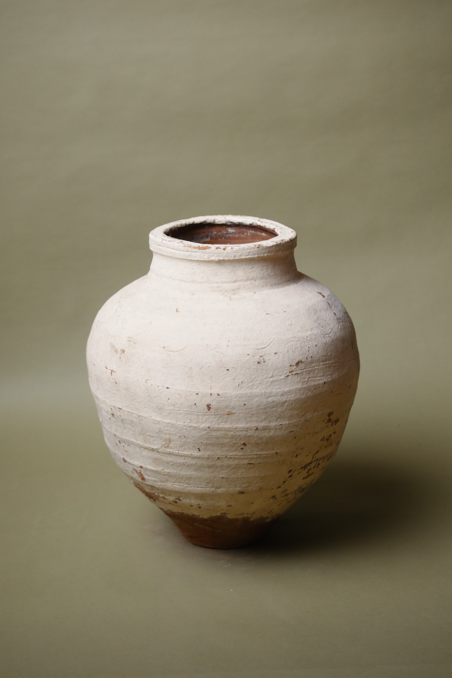 Rustic Cream Tapered Base  Storage Jar