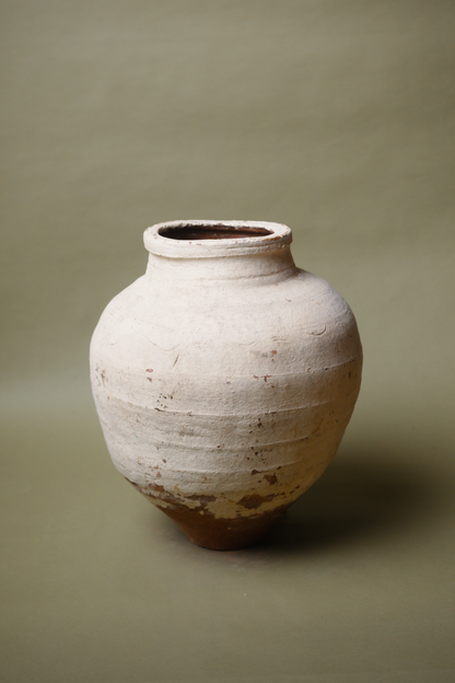 Rustic Cream Tapered Base  Storage Jar