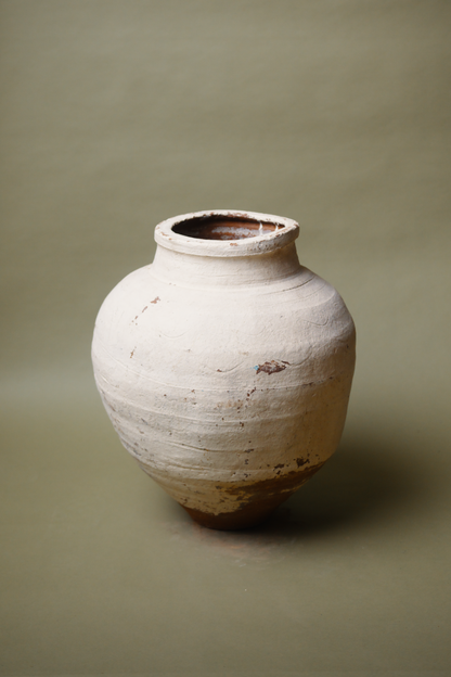 Rustic Cream Tapered Base  Storage Jar