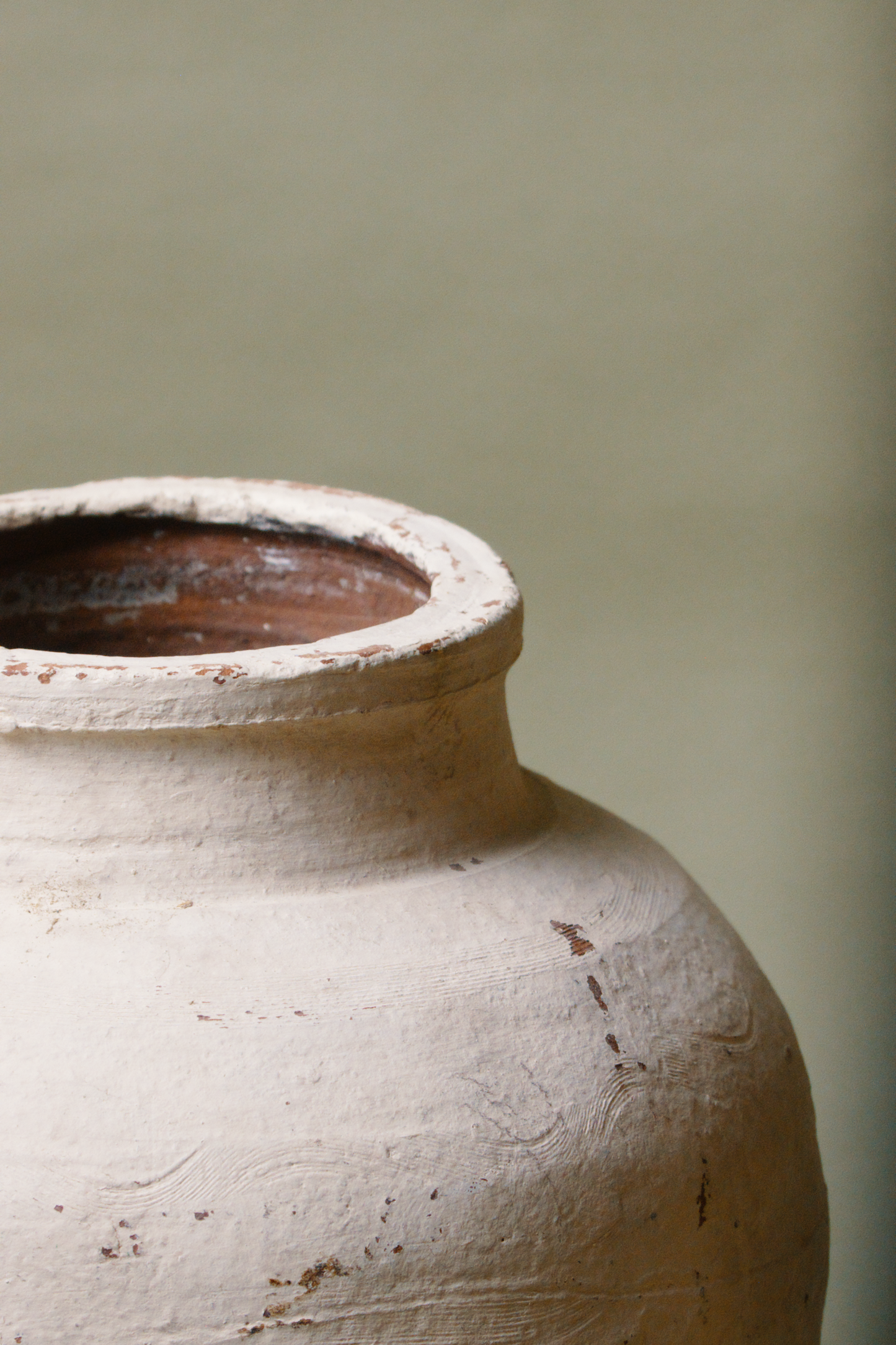 Rustic Cream Tapered Base  Storage Jar