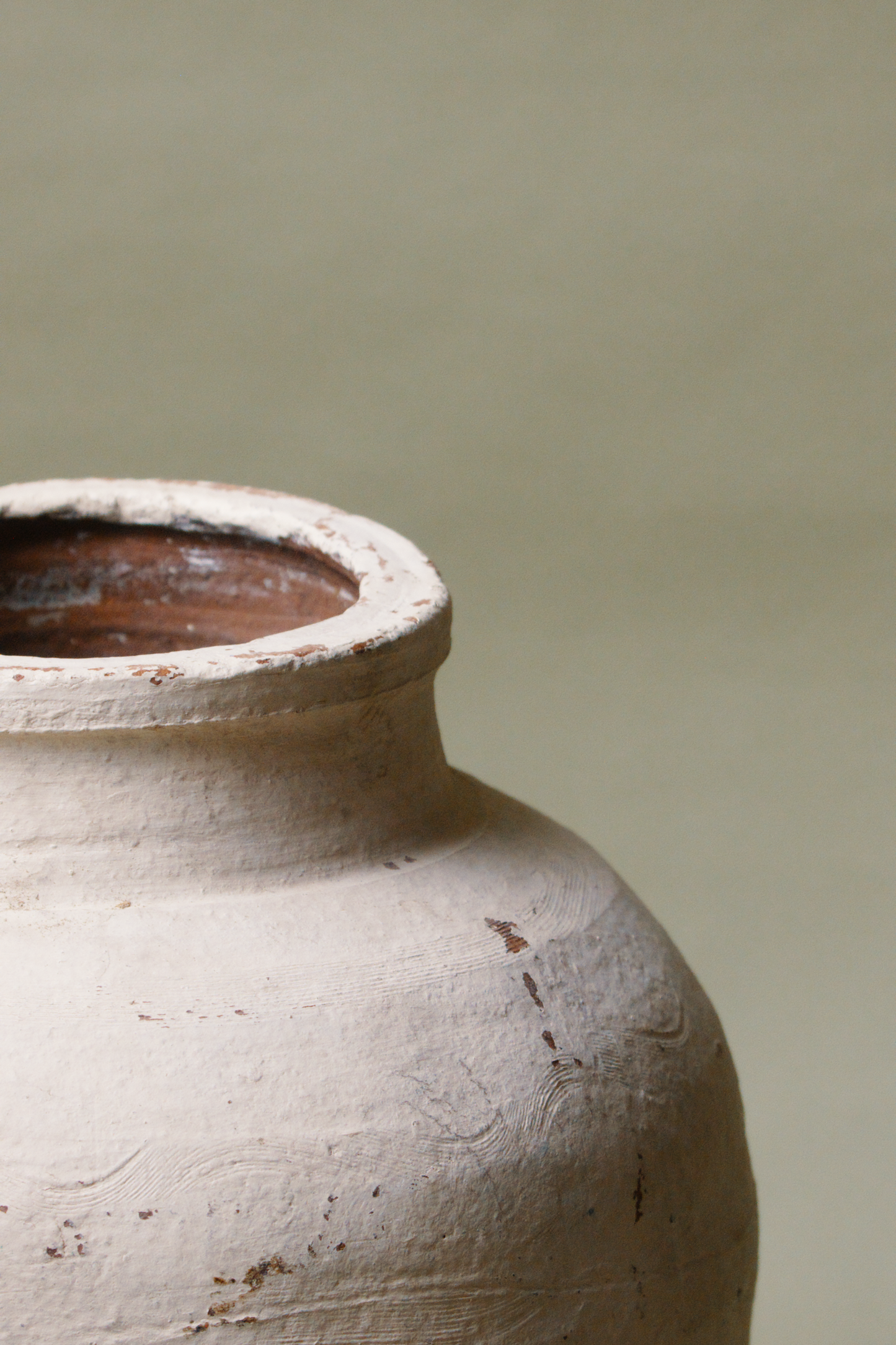 Rustic Cream Tapered Base  Storage Jar