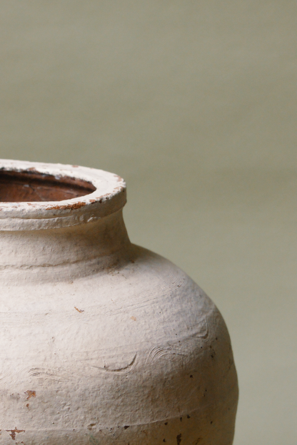 Rustic Cream Tapered Base  Storage Jar