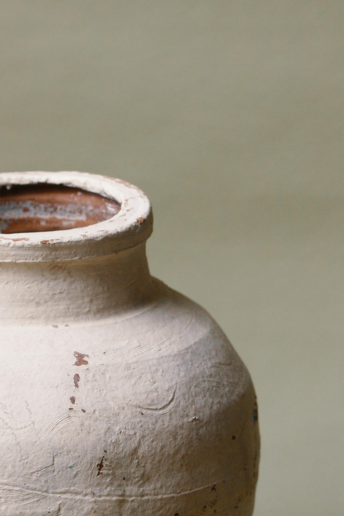 Rustic Cream Tapered Base  Storage Jar