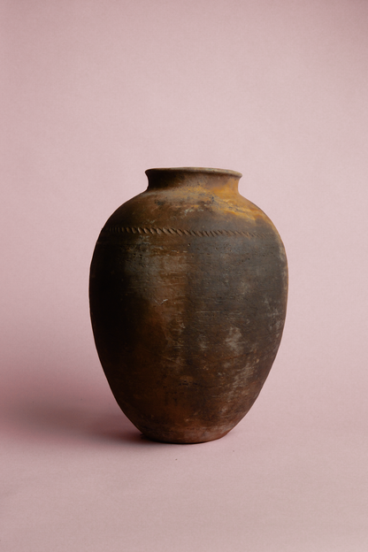 Weathered Terracotta Grain Storage Jar