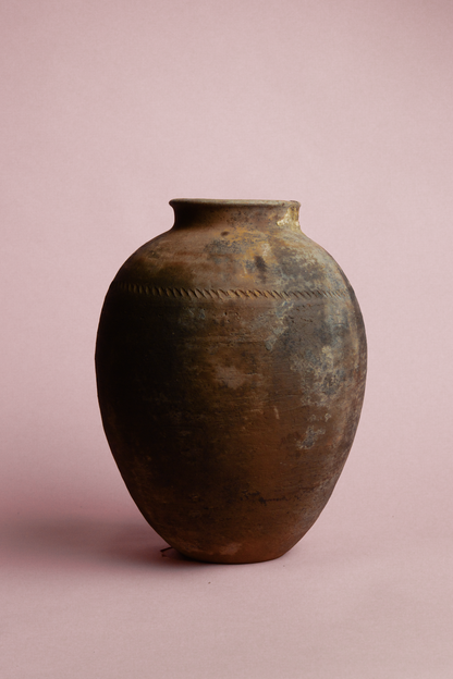 Weathered Terracotta Grain Storage Jar