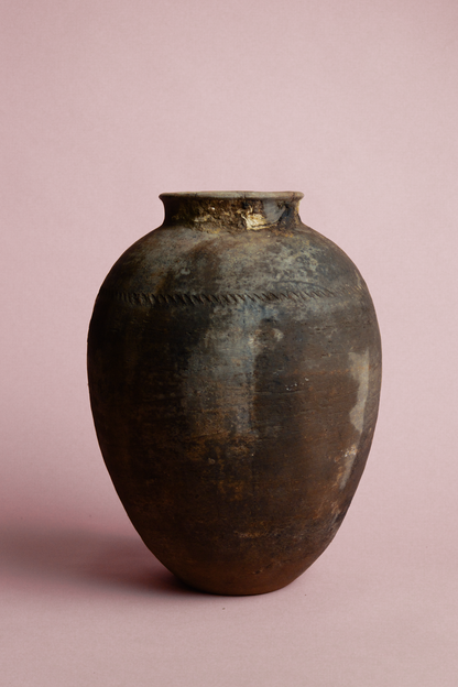 Weathered Terracotta Grain Storage Jar