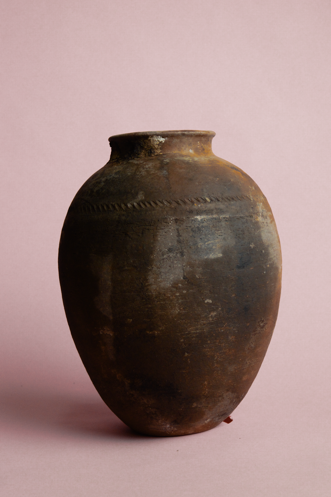 Weathered Terracotta Grain Storage Jar