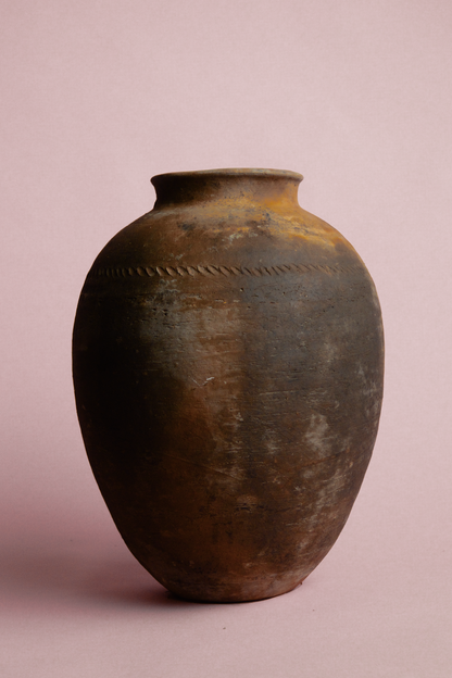 Weathered Terracotta Grain Storage Jar