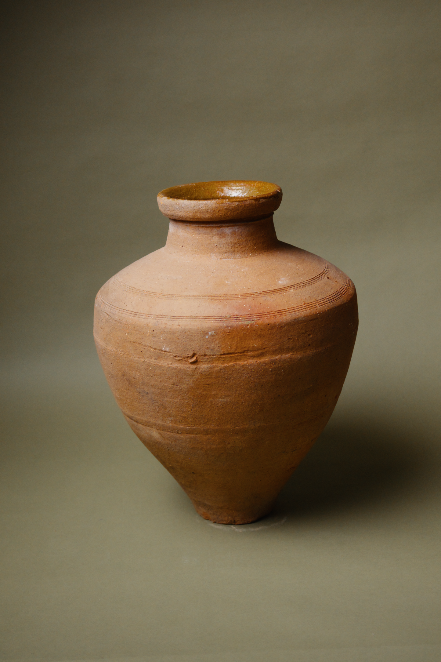 Glazed Rim Terracotta Storage Vessel