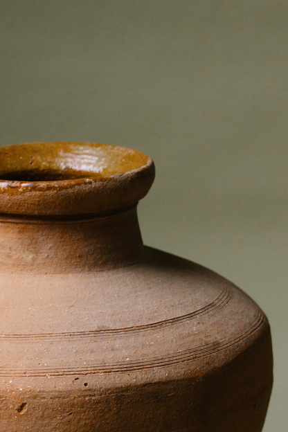 Glazed Rim Terracotta Storage Vessel