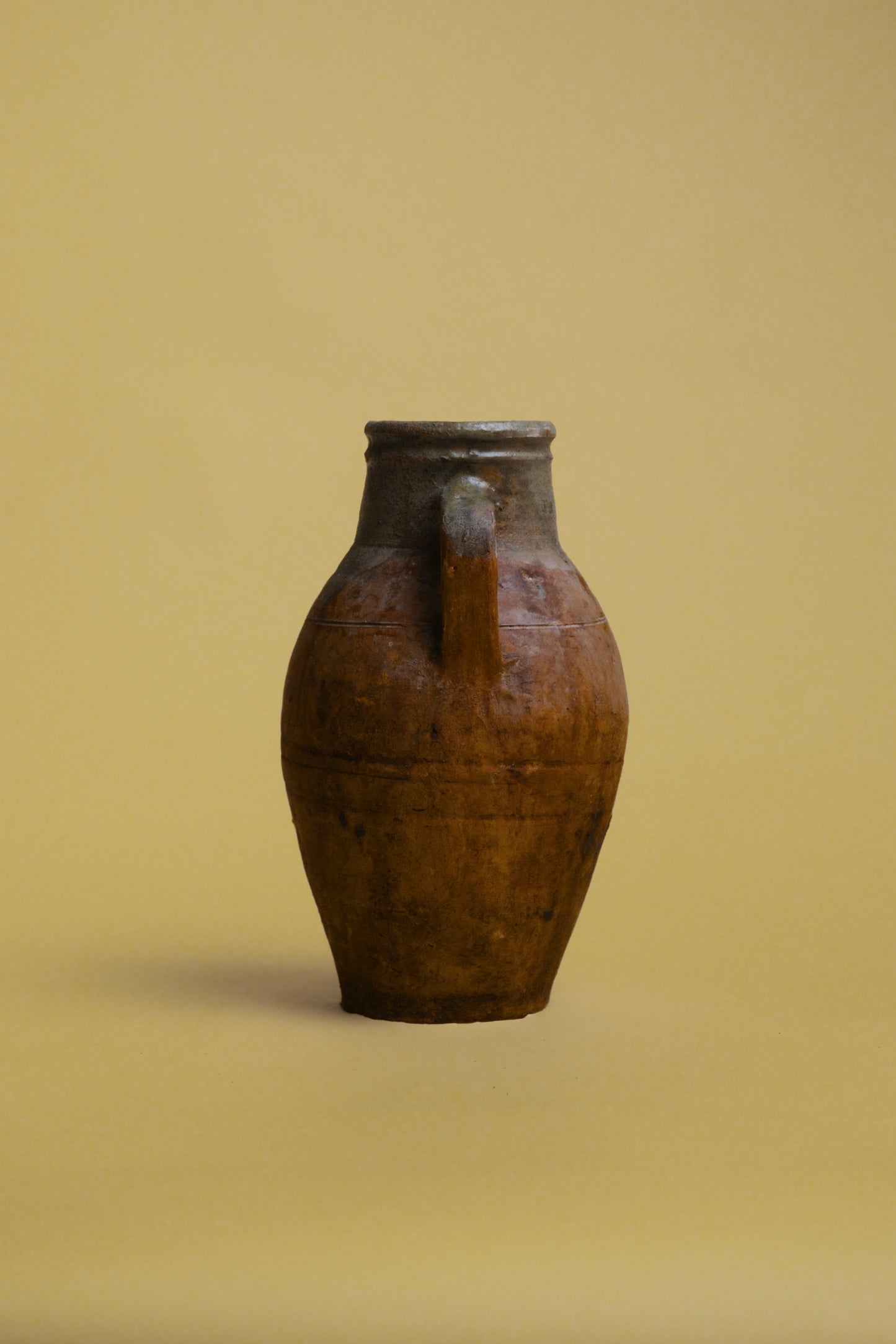 Tall Earthy Glazed Terracotta Jug