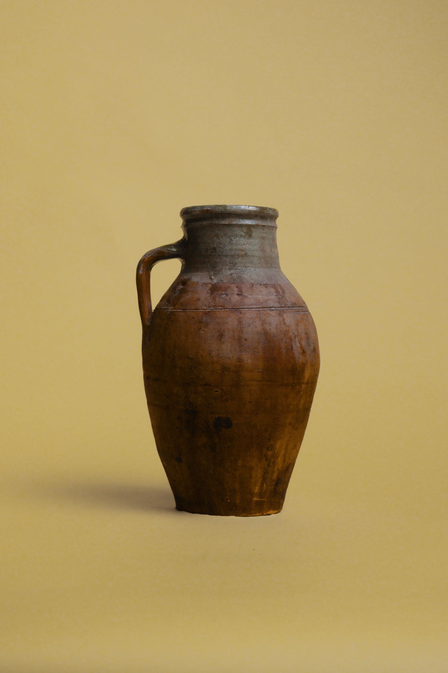 Tall Earthy Glazed Terracotta Jug