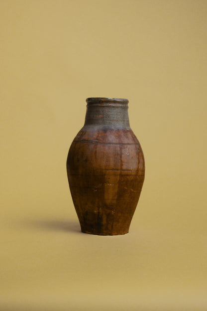 Tall Earthy Glazed Terracotta Jug