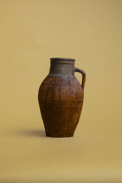 Tall Earthy Glazed Terracotta Jug