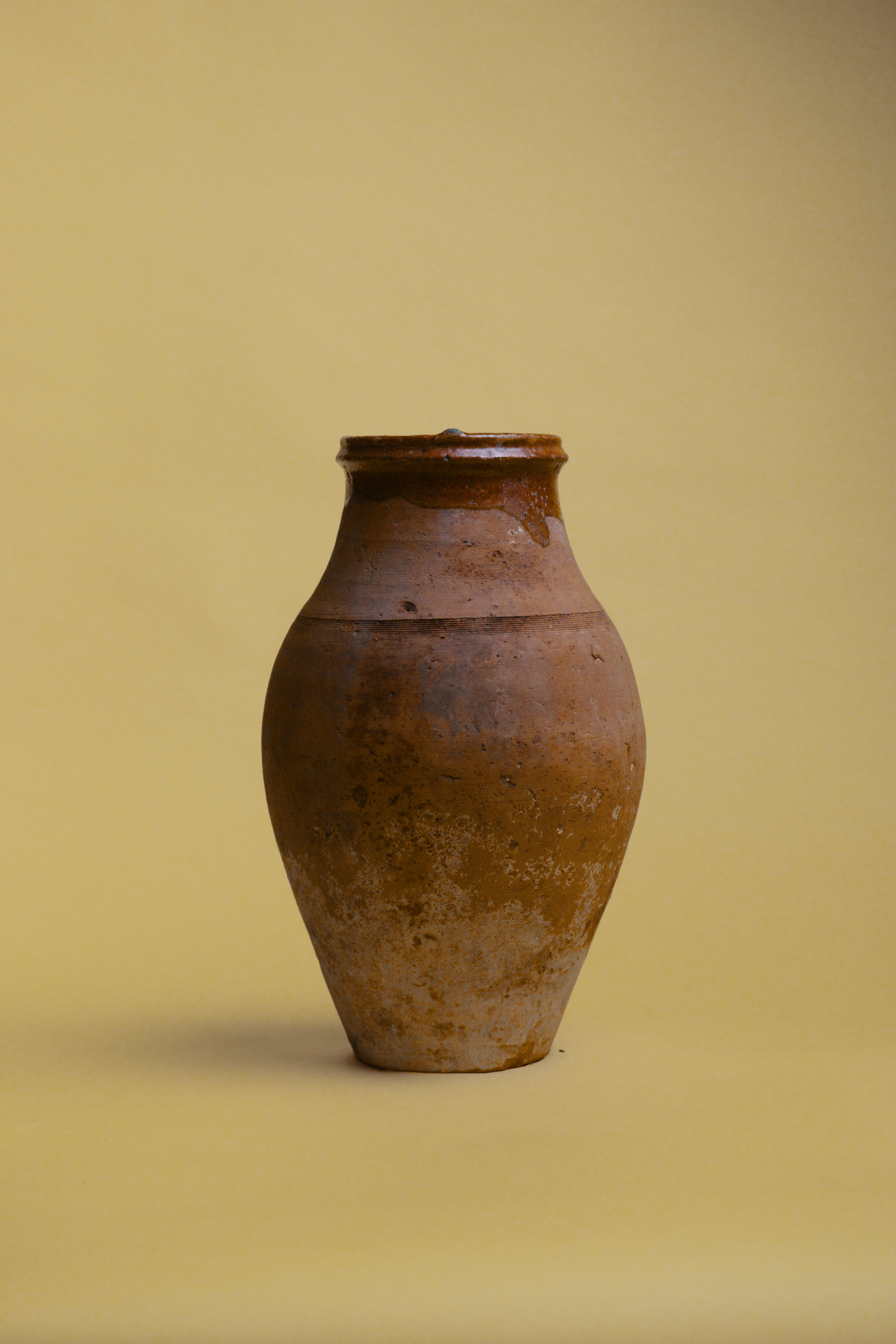 Glazed Neck Terracotta Jar