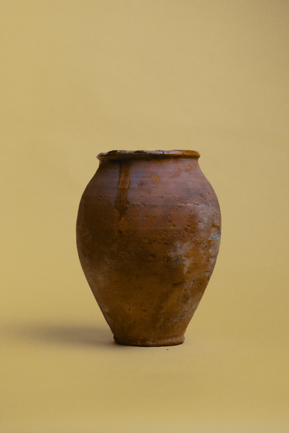 Glazed Rim Rustic Grain Pot