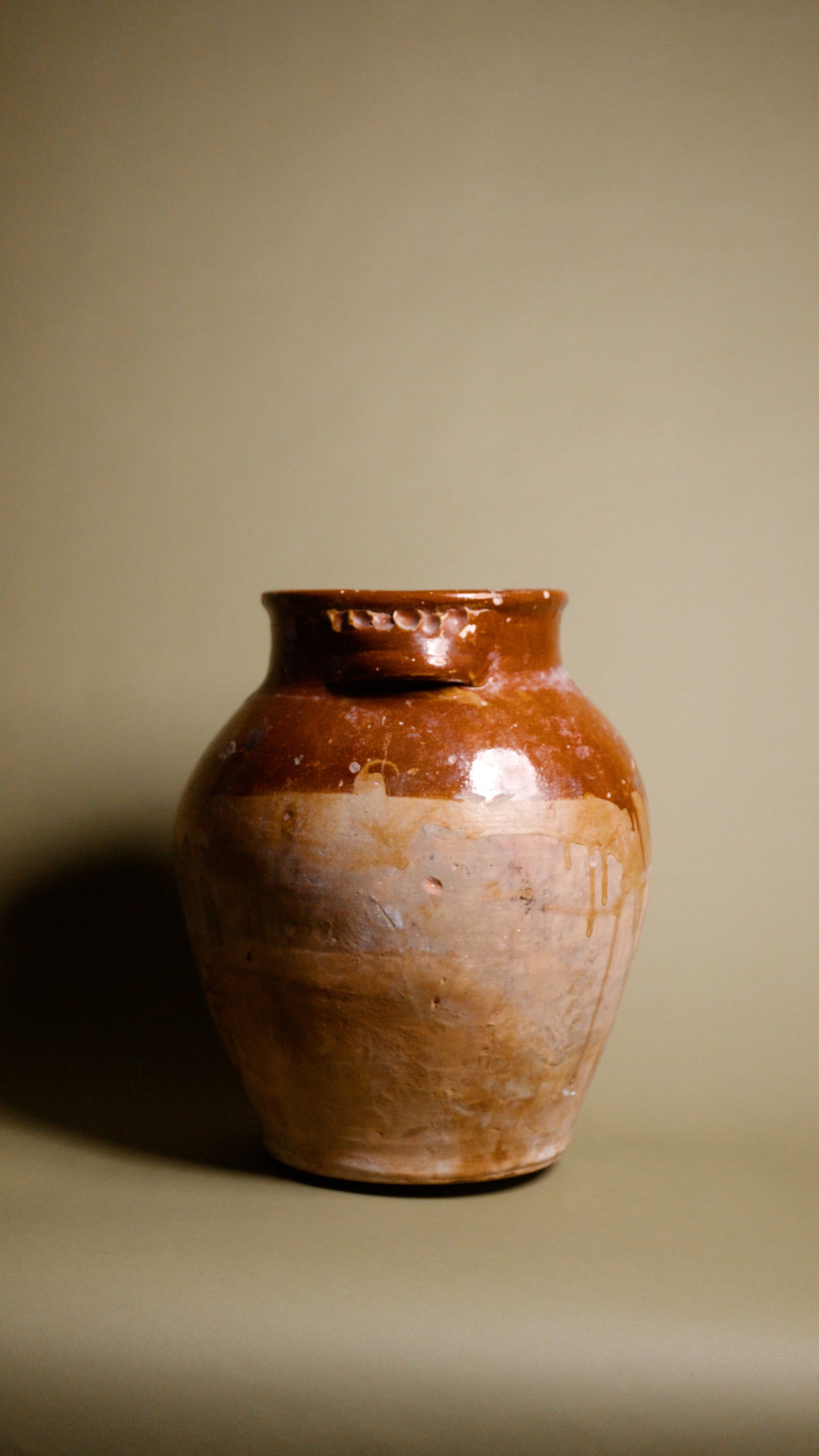 Provençal Large Glazed Terracotta Storage Jar