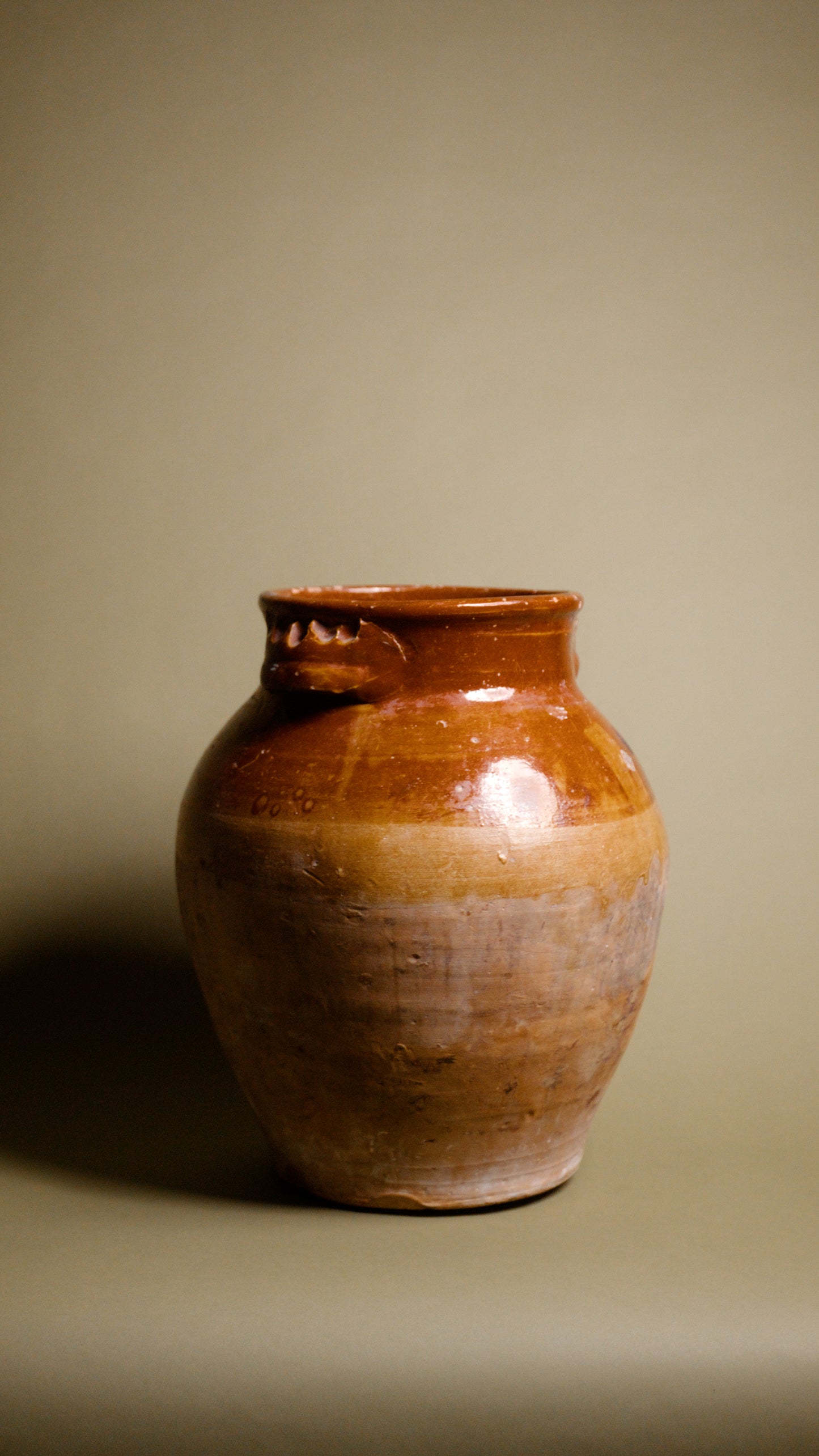 Provençal Large Glazed Terracotta Storage Jar