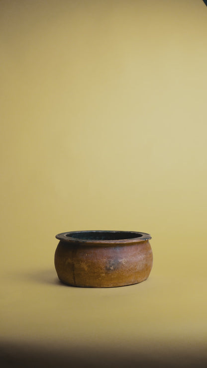 Vintage Anatolian Clay Serving Bowl