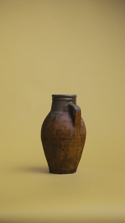 Tall Earthy Glazed Terracotta Jug